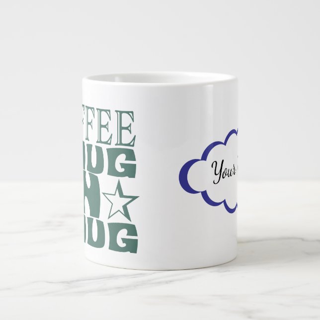 Customizable (SVG Controled Illustrations) NAME Large Coffee Mug (Front)