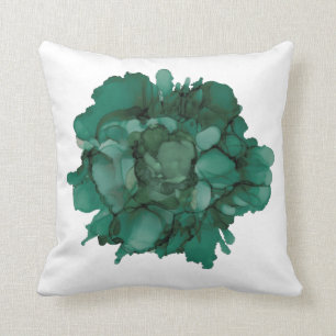Customizable!!! Teal peony hand painted floral Cushion