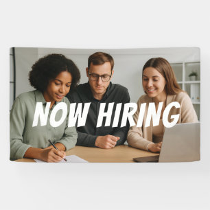 Customizable Team Working Together Hiring Banner
