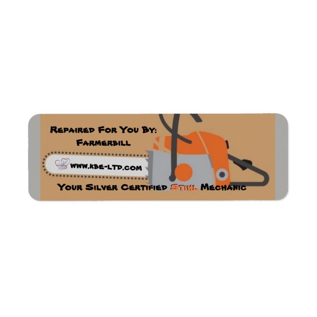 CUSTOMIZABLE TEMPLATE LABEL RETURN ADDRESS LABEL (Front)