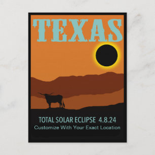 CUSTOMIZABLE Texas Eclipse  Postcard