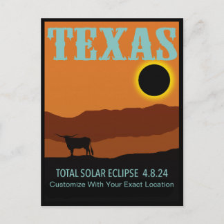 CUSTOMIZABLE Texas Eclipse Postcard