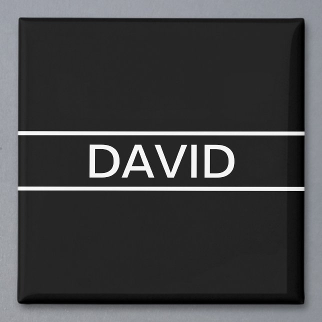 Customizable Text | Bold Modern Black & White Magnet (Creator Uploaded)