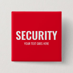 Customizable Text & Design Security Template Red 15 Cm Square Badge