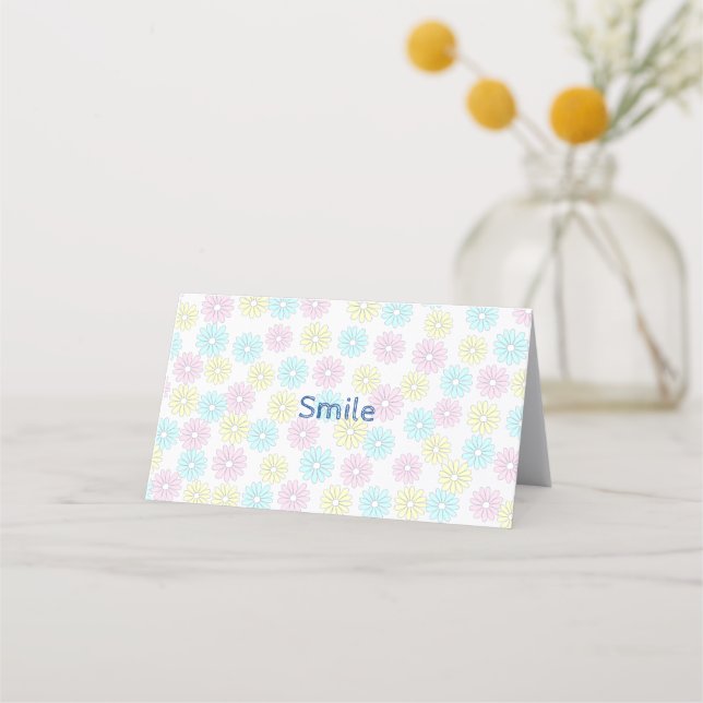 Customizable Text Flower Pastel Loyalty Card (Front)