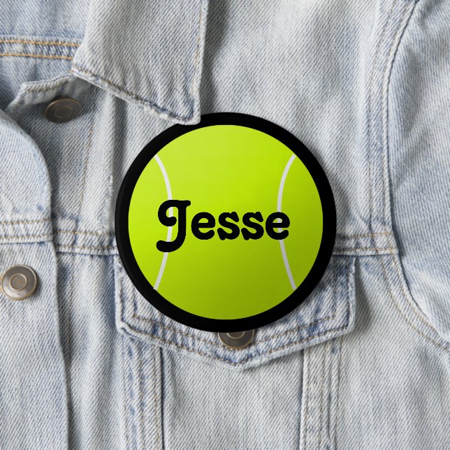 Customizable Text Tennis Ball for Players & Fans 10 Cm Round Badge (In Situ)