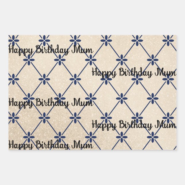 Customizable text. Wrapping Paper Sheet Set (Front)