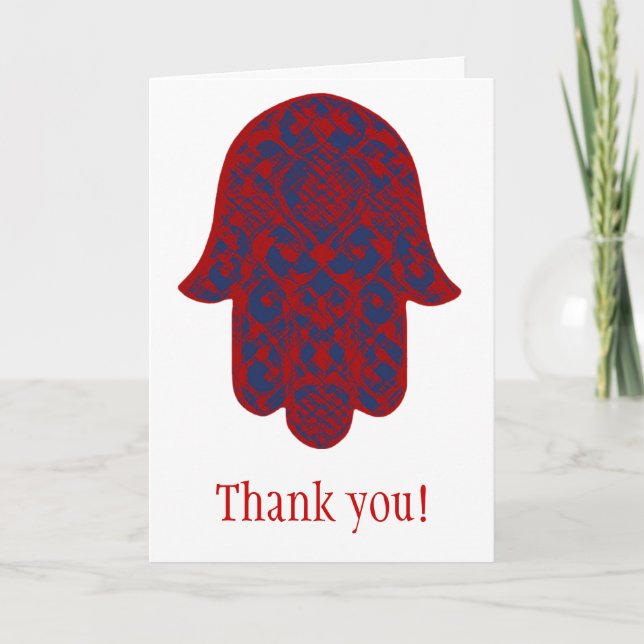 Customizable Thank you card with Hand of Fatima (Front)
