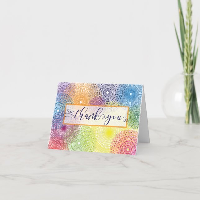 Customizable Thank you - Colorful & Fun Doily Card (Front)