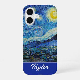 Customizable The Starry Night by Van Gogh iPhone 16 Case