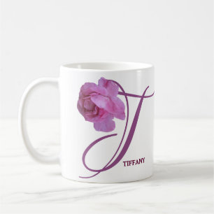 Customizable Tiffany name pink rose flowers boho Coffee Mug