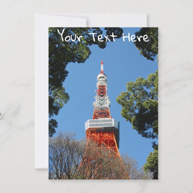 Customizable Tokyo Tower, Japan card (Front)