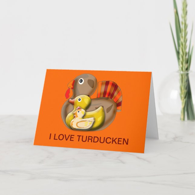 Customizable Turducken Design Holiday Card (Front)