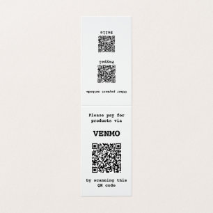 Customizable Two Sided Three QR code Folded Business Card