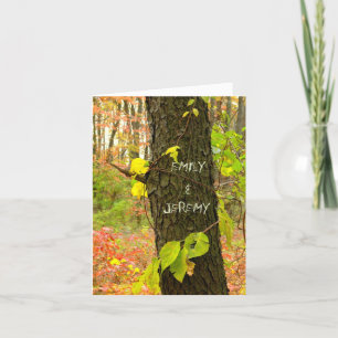 CUSTOMIZABLE VALENTINE //TREE WITH "CARVED" NAMES/ HOLIDAY CARD