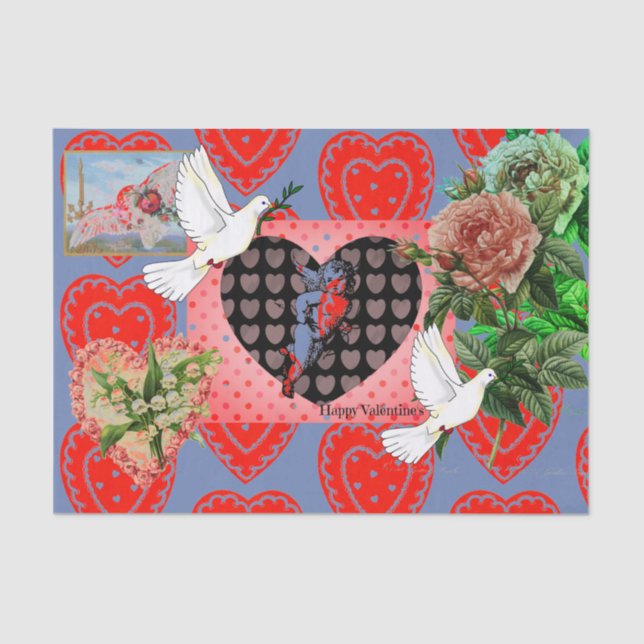 CUSTOMIZABLE Valentine's Day COLLAGE Tissue Paper (Front)