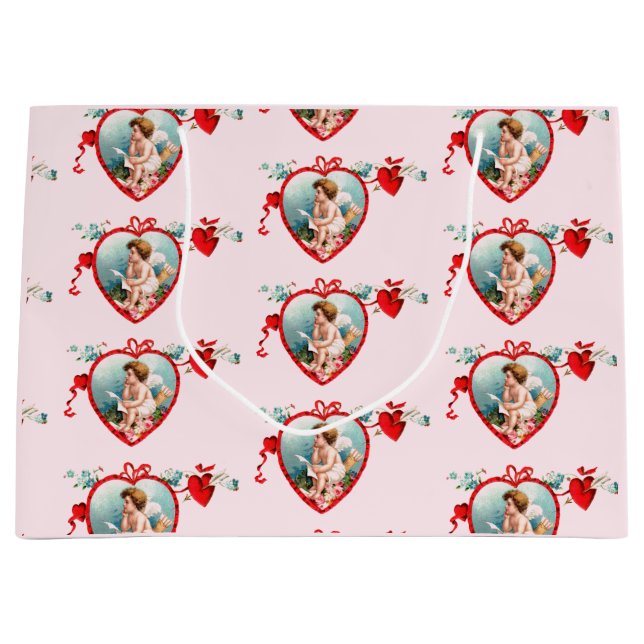 CUSTOMIZABLE VALENTINE'S DAY CUPID HEART Gift Bag (Front)