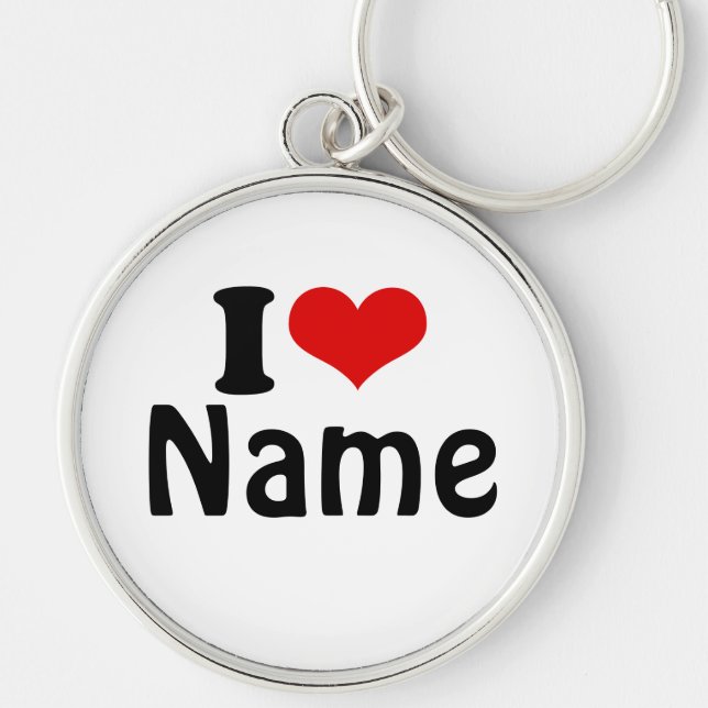 Customizable Valentines Day I love Heart Custom Key Ring (Front)