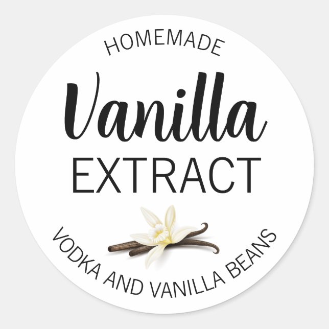 Customizable Vanilla Extract Homemade Label (Front)