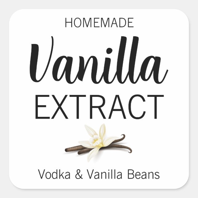 Customizable Vanilla Extract Homemade Label (Front)