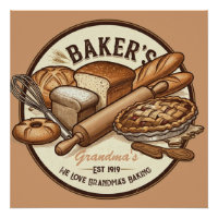 Customizable Vintage Baker’s Glossy Poster