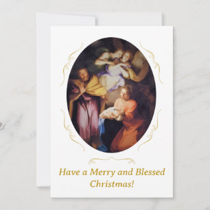 Customizable Vintage Nativity Christmas Holiday Card