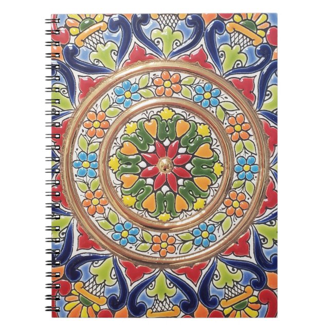 Customizable Vintage Spanish Tile Notebook (Front)