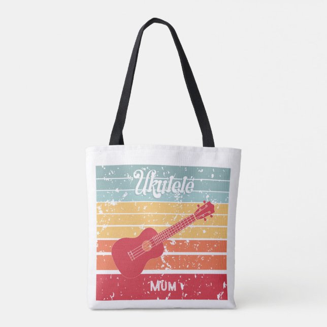 Customizable Vintage style Ukulele tote bag (Back)
