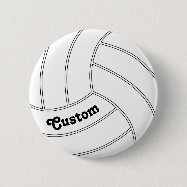 CUSTOMIZABLE Volleyball Round Button Pin (Front)