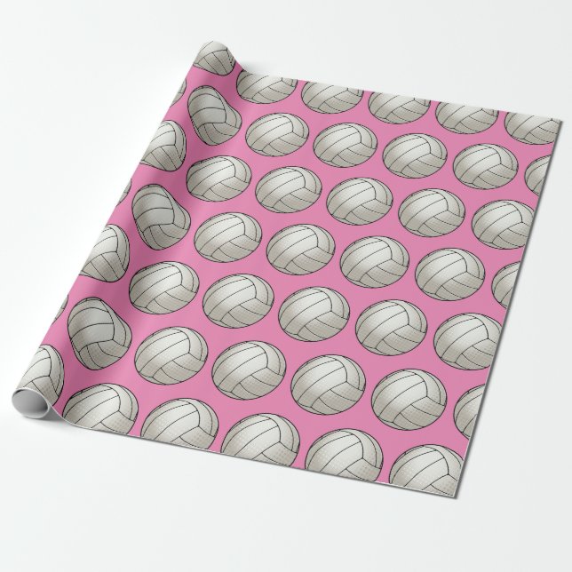 Customizable Volleyball Wrapping Paper (Unrolled)