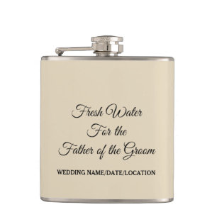 CUSTOMIZABLE Water for Father of the Groom Hip Flask