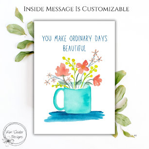 Customizable Watercolor Floral Love Card