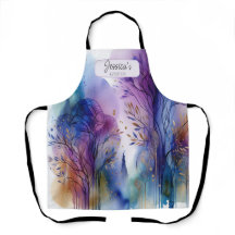 Customizable Watercolour Abstract Trees Art Studio