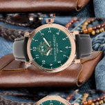 Customizable wedding gift for newlyweds or couples watch<br><div class="desc">Elegant Monogram Green Clock for Couples Celebrate love with this customizable monogram green clock, perfect for newlyweds or couples who cherish timeless moments. This elegant and modern design features sophisticated calligraphy writing, making it an ideal gift for newlyweds, a wedding gift, or a heartfelt appreciation gift. Key Features: Personalized Design:...</div>