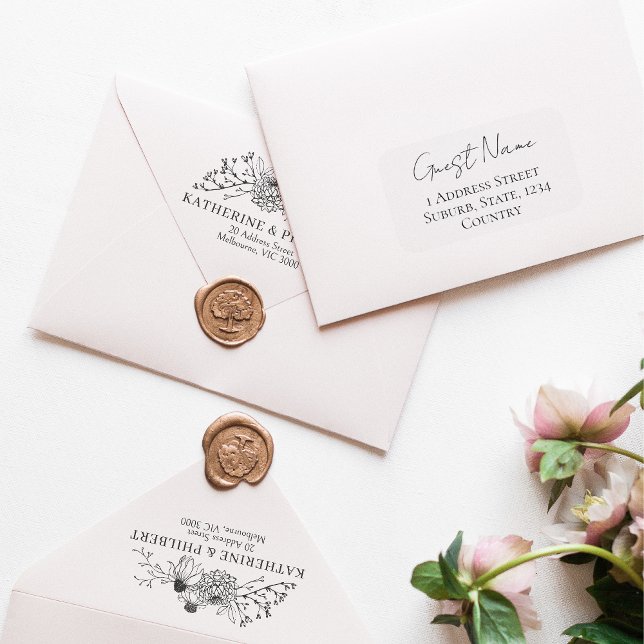 Customizable Wedding Guest Address Label (Customisable Wedding Guest Name and Address Sticker)