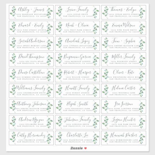 Wedding address labels online