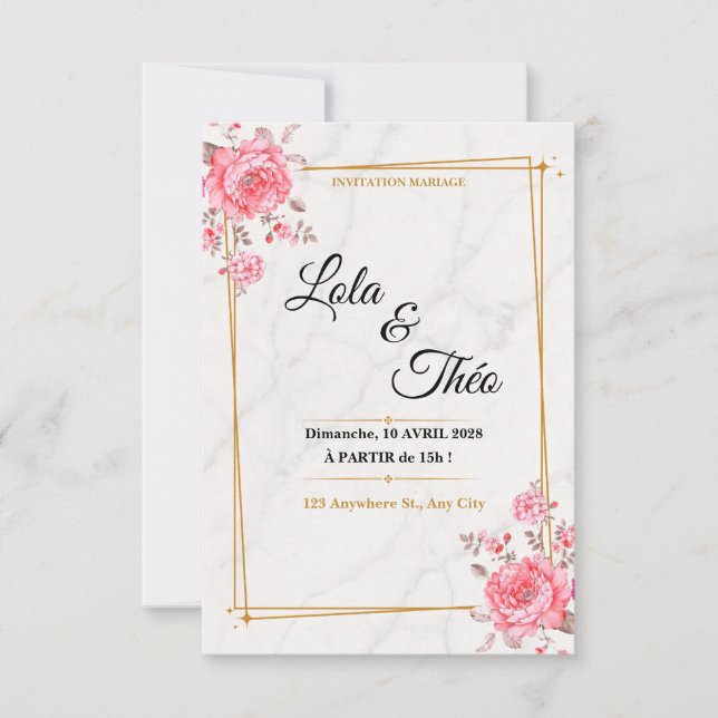 Customizable wedding invitation Template (Front)