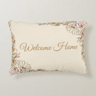 Customizable "Welcome Home" Botanical Pillow