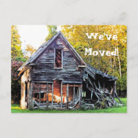 CUSTOMIZABLE "WE'VE MOVED"/PHOTO/HOUSE IN RUINS