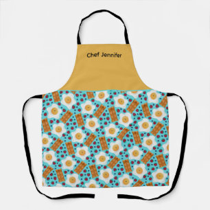 Customizable Whimsical Egg and Bacon Apron