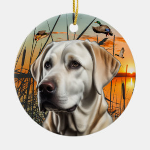 Customizable White Labrador Ornament