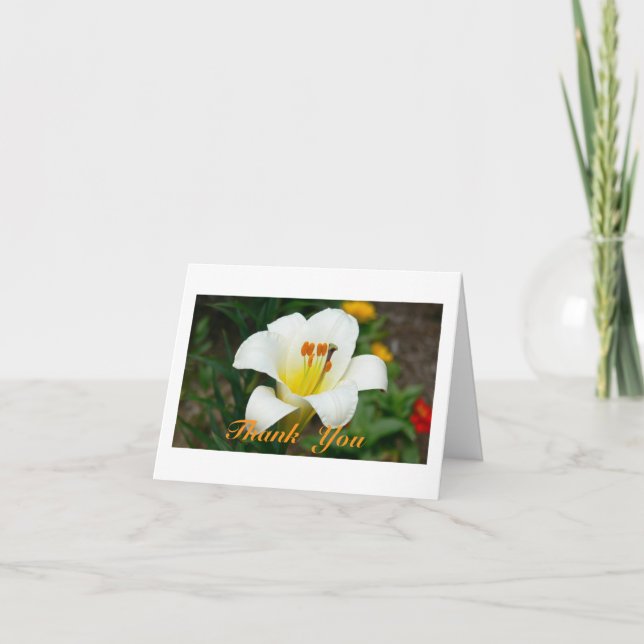 CUSTOMIZABLE WHITE LILY THANK YOU CARD (Front)