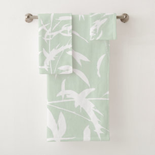 Customizable Willow Silhouette Sea Green Bath Towel Set