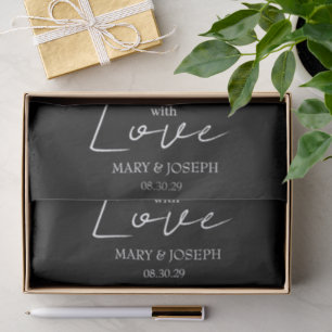 Customizable 'With Love' Wedding Typography Favor Tissue Paper