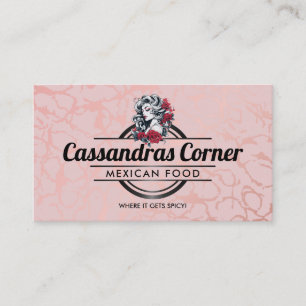 Customizable Woman logo pink business cards