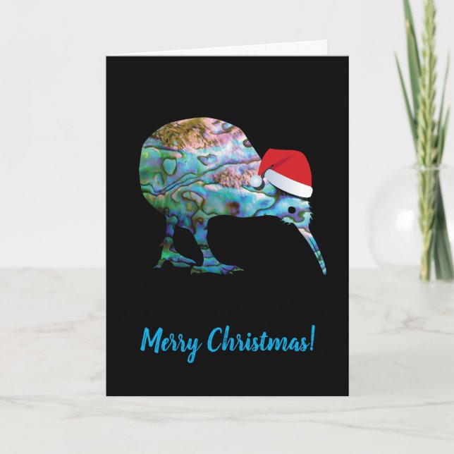 CUSTOMIZABLE XMAS KIWI SANTA CARD (Front)