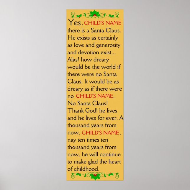 CUSTOMIZABLE Yes! There is a Santa Claus poster! Poster (Front)