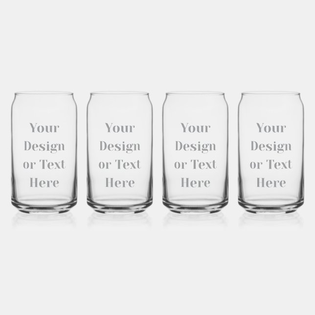 Customizable Your Design or Text Here Personalized Can Glass (Back)