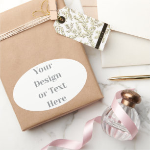 Customizable Your Design or Text Here Personalized Oval Sticker