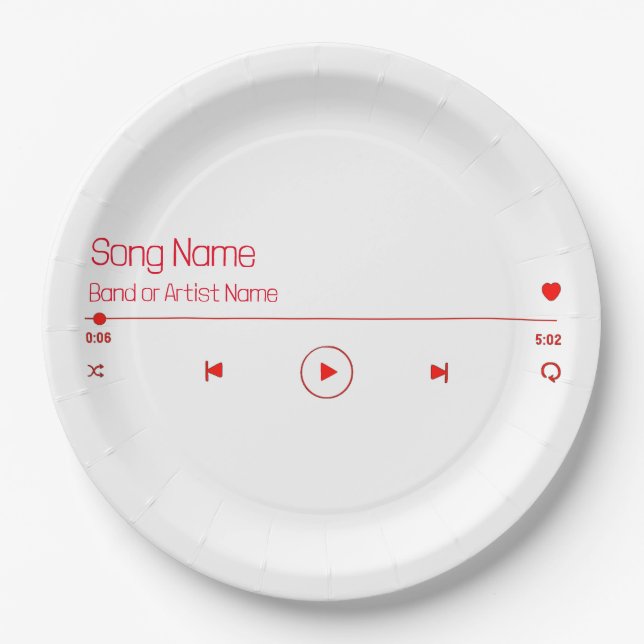 Customizable Your Favorite Music Paper Plate (Front)